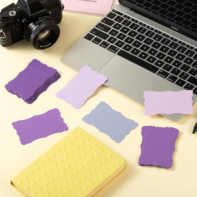 120 Pieces Small Mini Business Cards Vintage Assorted Colors Blank Note Gift for Business Cards, Gift (5 Purple)