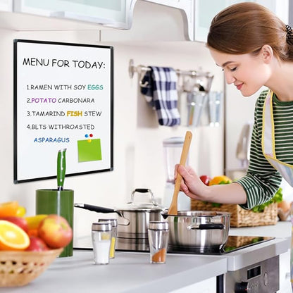 XIWODE Magnetic Dry Erase Board, Wall Mounted whiteboard, 24X36 inch, Black Aluminum Alloy Frame, Simple and Generous, Smooth Writing Surface, Easy to Wipe.