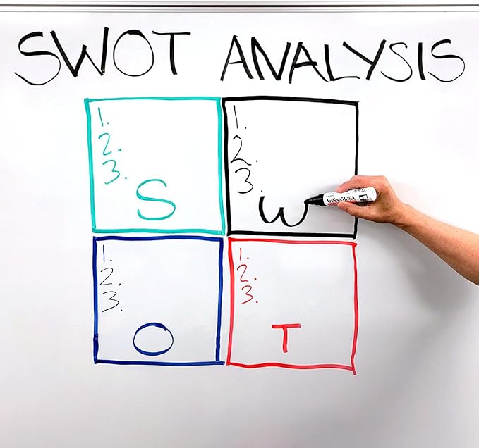 Artline 5109A Magnum White Board Markers Dry Erase with Jumbo Big Nib For Clear, Visible Lettering, Black, Red, Blue, and Green - 4 Pack