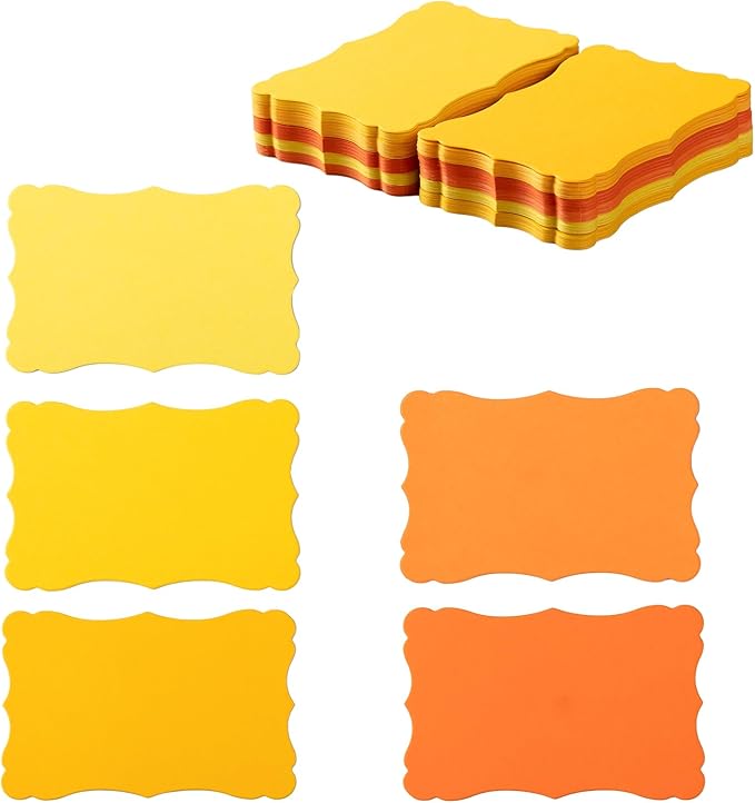 120 Pieces Small Mini Business Cards Vintage Assorted Colors Blank Note Gift for Business Cards, Gift (5 Yellow)