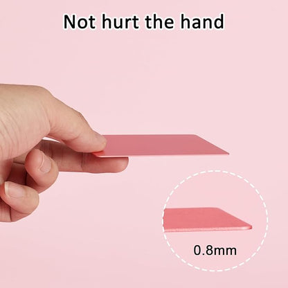Thick Aluminum Metal Business Cards Anodized Aluminum 86 X 54 X 0.8mm 15 pcs Include Protector Sleeves (Pink)