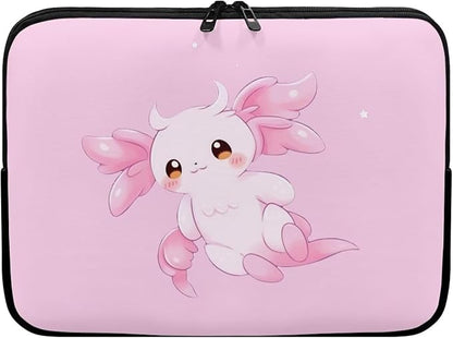Cute Axolotl Laptop Sleeve for Women 10 inch Lap Top Case Slightly Laptop Pouch with Humanize Design Computer Carrying Case Easy to Clean Laptop Accessories Pink Tablet Bag