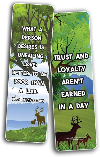 NewEights Famous Verses and Quotes on Loyalty (12-Pack) – Daily Motivational Card Set – Collection Set Book Page Clippers – Ideal for Church Events
