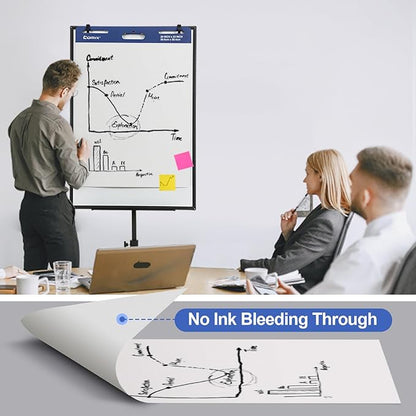 Comix Sticky Easel Pad, 20 x 23 Inches Flip Chart Paper for Teachers, Large Self Stick Easel Paper, 30 Sheets/Pad, 6 Pads/Pack