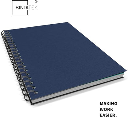 Binditek 25 Pack 12 Mil Sand-Textured Polycover - Plastic Binding Cover for Business Reports and Proposals - Lightly Textured Sand Finish - Square Corners, Un-Punched, Navy Color, Office Supplies