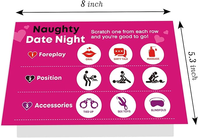 Ogeby Funny Valentines Day Scratch Card for Boyfriend Husband, Naughty Valentines Day Card Gifts for Him Men Couple, Sexy Date Night Scratch Off Card Gifts