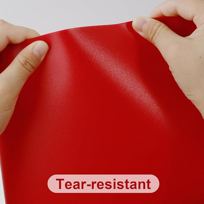 6-Pack Plastic Folders with Pockets,2-Pocket Poly Folders Holds 8-1/2" x 11" Paper for School/Office/Home, Red