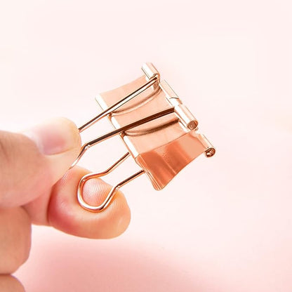 Extra Large Binder Clips, 12 Pack, 2 Inch, Standard 51mm Clamps, Rose Gold, Extra Large Binder Paper Clips, Extra Large Size, Extra Large Paper Clips, Office Clips
