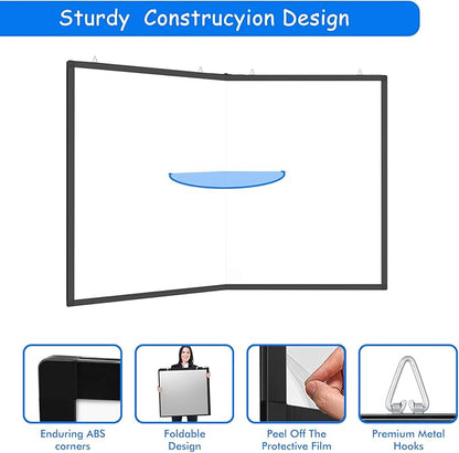 White Board Dry Erase 60x40, Maxtek Large Magnetic Whiteboard Black Dry Erase Boards for Wall, Aluminum Presentation Wall-Mounted Marker Board with a Long Pen Tray for School, Classroom, Office & Home