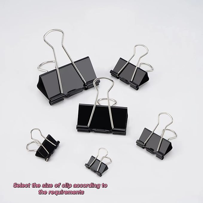 Binder Clips, Medium Binder Clips,36 Pcs 1.25 Inch,Black Metal Binder Clips and Paper Clips for Office, Home, School