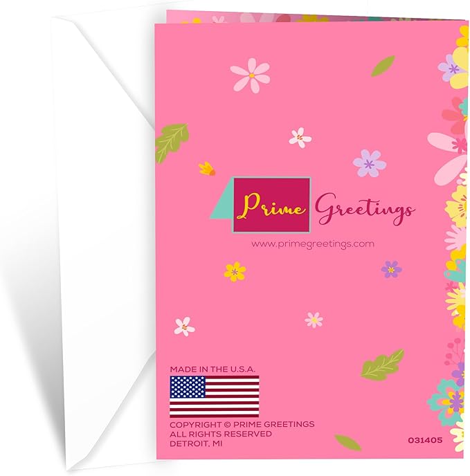 Prime Greetings Daughter Birthday Card, Made in America, Eco-Friendly, Thick Card Stock with Premium Envelope 5in x 7.75in, Packaged in Protective Mailer