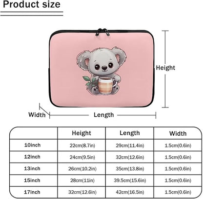 Cute Koala Laptop Protective Sleeve for Girls 15 inch Computer Sleeve Bag Zippered Pouches Lap Top Case Suitable for Daily Use Travel School Office Multiple & Neatly Organizers