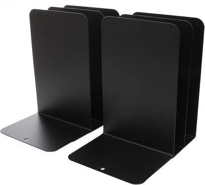 Acrux7 Black Metal Bookends 8.0 X 3.9 X 5.3 Inch, 3 Pairs Heavy Duty Bookends for Shelves, Bookends for Heavy Books, Book Holders for Shelves, Book Ends for Office, Book Stopper for Shelves