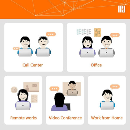 IPD IPH-250 Phone Headset with Noise Cancelling Microhone for Office and Call Center- Comapatible with Polycom VVX, Aastra,Avaya Digital, Nortel,Samsung,Mitel landline Phones.