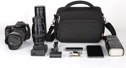 DOMISO Camera Bag Case Waterproof Anti-shock Shoulder Bag, Black