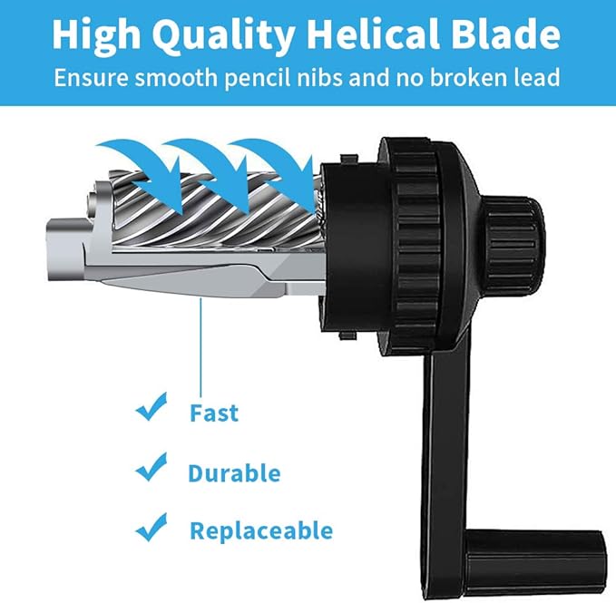 AFMAT Long Point Pencil Sharpener, 8-20mm Long Pencil Nibs, Self-Feed & Adjustable Pencil Sharpness, Artist Pencil Sharpener Manual for φ6-8.2mm Charcoal/Art/Drawing/Sketching/Colored Pencils