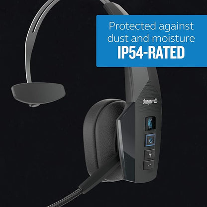 BlueParrott B350-XT Noise Cancelling Trucker Bluetooth Headset – Updated Design with Industry Leading Sound & Improved Comfort, Extended Wireless Range - Ideal for Anyone On-The-Go, Black