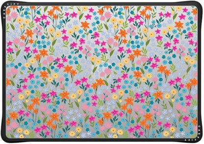 CASETiFY Impact MacBook Air 15" (2023/2024) Case [Enhanced Protective Corner Design/Ventilation Cutouts/Anti-Slip Grip] - Petit Floral Transparent - Clear Black