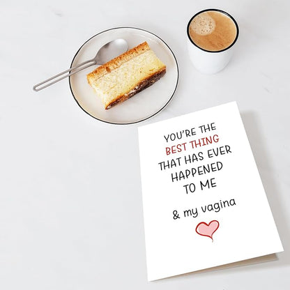 Chenive Greeting Card: Dirty Anniversary for Husband from Wife, Naughty Birthday for Boyfriend from Girlfriend, Raunchy Valentine's Day Card, Best Thing Happened to Me