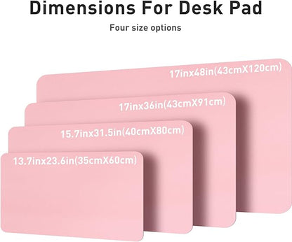Aothia Leather Desk Pad Protector, Mouse Pad, Office Desk Mat, Non-Slip PU Leather Desk Blotter, Laptop Desk Pad, Waterproof Desk Writing Pad for Office and Home (23.6" x 13.7", Fairy Pink)