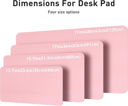 Aothia Leather Desk Pad Protector, Mouse Pad, Office Desk Mat, Non-Slip PU Leather Desk Blotter, Laptop Desk Pad, Waterproof Desk Writing Pad for Office and Home (36" x 17", Fairy Pink)