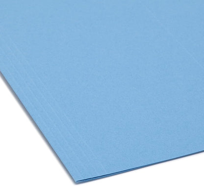 Smead FasTab Hanging File Folder, 1/3-Cut Built-in Tab, Letter Size, Blue(64099), (Pack of 10, 200 Count Total)