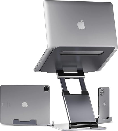Ergonomic Laptop Stand for Desk, Adjustable Height up to 20", Laptop Riser Computer Pulpit Stand for Laptop, Portable Laptop Stands, Fits MacBook, Laptops 10 15 17 inches Laptop Holder and Laptop Desk