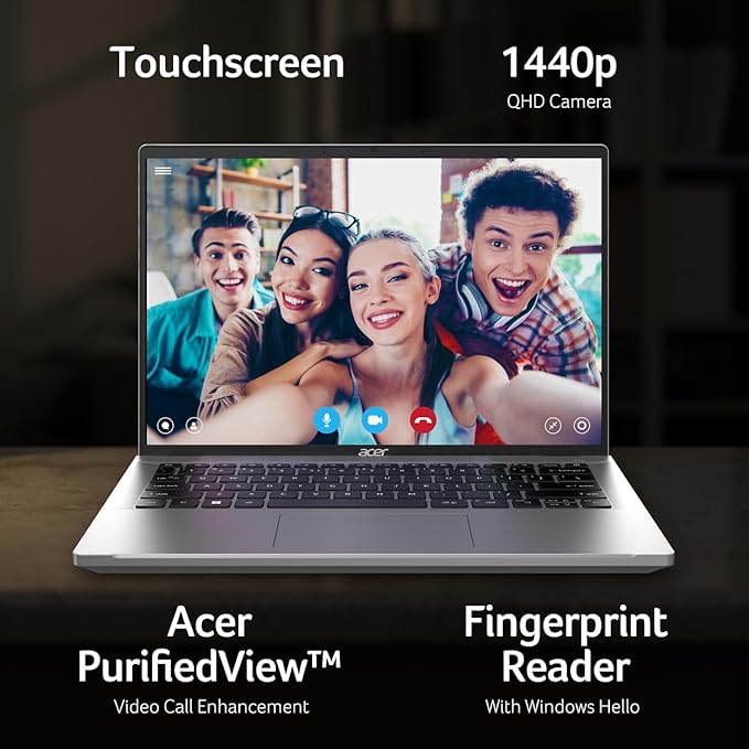 Acer Swift Go Intel Evo Thin & Light Premium Laptop 14" 1920x1200 100% sRGB Touch Screen Display Intel Core i7-1355U Intel Iris Xe 16GB LPDDR5 512GB Gen 4 SSD SFG14-71T-72QV