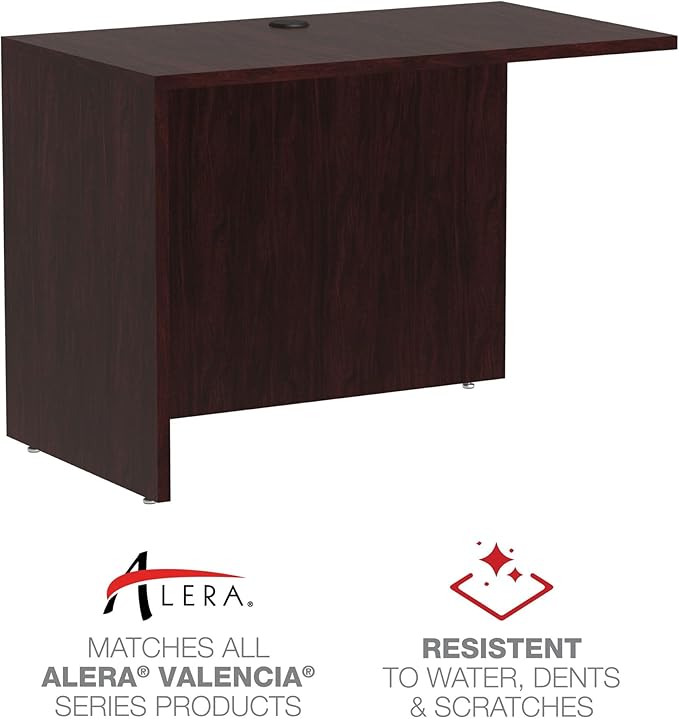 Alera ALEVA354224MY Valencia Series 42 in. x 23-5/8 in. x 29-1/2 in. Reversible Return/Bridge Shell - Mahogany