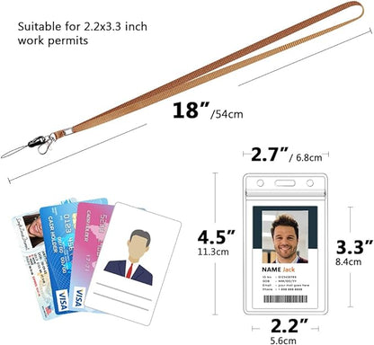 6 Pack Neck Lanyard with ID Badge Holder, Office Strap Lanyards, Stainless Metal Swivel Hook for Name Tag, Badge Holders, Keychains, Card, Multi-Color