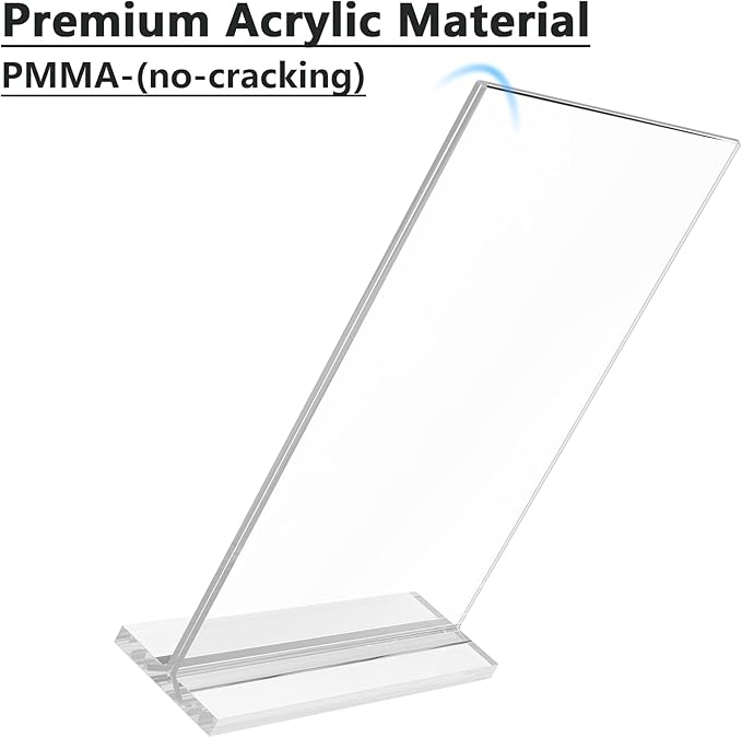 MaxGear 8.5x11 Acrylic Sign Holder 3 Pack, Clear Table Menu Display Stand Plastic Document Paper Holder Double Sided Flyer Holder T Shape Sign Frame for Store, Restaurant, Hotels, Office