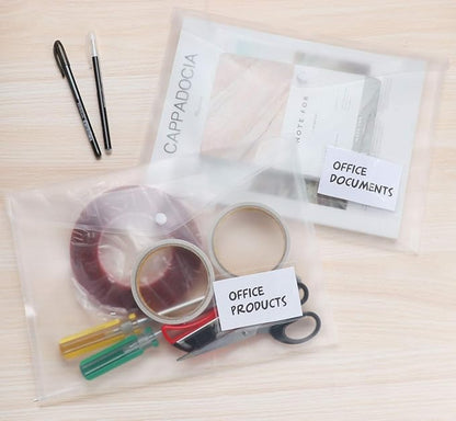 A4 Plastic Envelopes,20 Pack Clear Plastic Poly Envelope with Button Snap Closure,Clear Plastic Folders for Documents,Plastic File Bag Filing Envelopes for School Work Office Organization