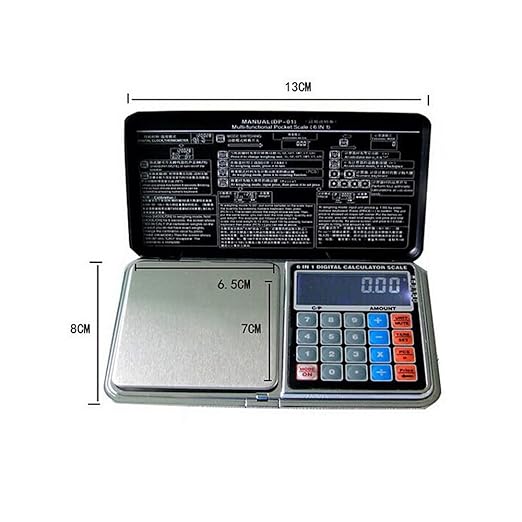 1Pcs Digital Pocket Scale 500g x0.01g Gram Scale Food Scale with Piece Counting/Price Calculator Function Built-in Clock and Thermometer