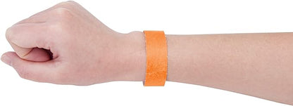 100 Pcs Wristbands, 1-100 Consecutive Numbers Waterproof Tearproof and Printable Wrist Straps Admission Bracelets Tickets (Neonorange)