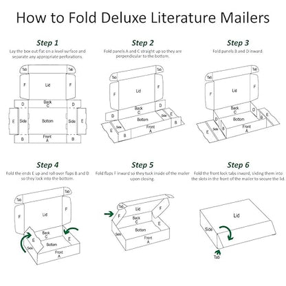 Boxes Fast BFMFL15112 Deluxe Literature Cardboard Mailers, 15 1/8 x 11 1/8 x 2 Inches, Corrugated Die-Cut Shipping Boxes, Large White Mailing Boxes (Pack of 50)