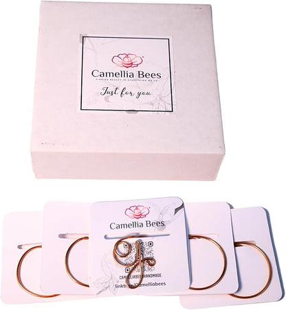 Personalized Initial Copper Bookmark, Set of 5, Handmade Copper Gift for Her, Him, Couple on Birthday, Wedding Anniversary, Alphabet Bookmark (G)