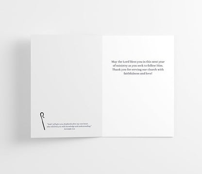 M Market On Mainstreet Pastor Cards, 5x7 inches, Single Card with Envelope, Made in USA (Shepard Anniversary)