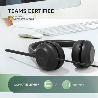 Yealink UH35 USB Headset with Microphone,Mono Wired Headset with Noise Cancelling Mic,Computer Headset Teams Certified,for Home Office Online Meeting Call Center, All Day Comfort