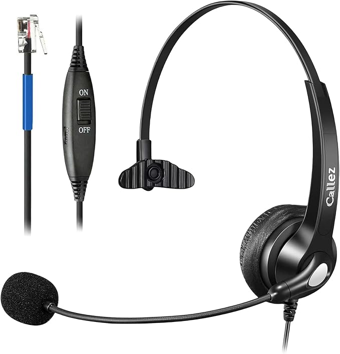 Callez RJ9 Phone Headset for Cisco Office Phones, Corded Telephone Headset with Microphone Noise Cancelling for Cisco IP Phones 6941 7811 7841 7941 7942 7945 7962 7965 7975 8841 8845 8851 8861 8945