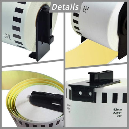 Compatible with Brother DK-2205 Continuous Paper Tape Labels DK22205 62mm x 30.48m(2-3/7" x 100') for QL-820NWB QL-710W,3Roll Non-Detachable Cartridge