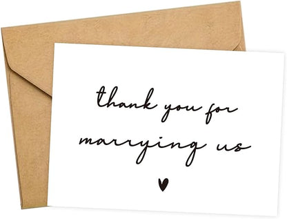 Wedding Day Card, Thank You for Marrying Us, Thank You Card for Officiant, Priest, Minister, Judge, Pastor Gifts.（Thank You B）