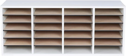 Safco Wooden Paper and Mail Organizer for Home Office and Classroom, Adjustable Shelves and Stackable