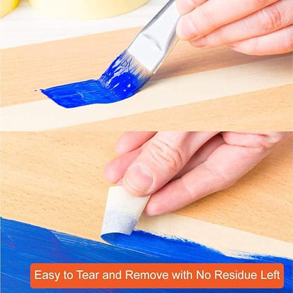 Colored Masking Tape, Colored Painters Tape for Arts & Crafts, Labeling or Coding - Art Supplies for Kids - 6 Different Color Rolls - Masking Tape 1 Inch x 13 Yards (2.4cm X 12m)