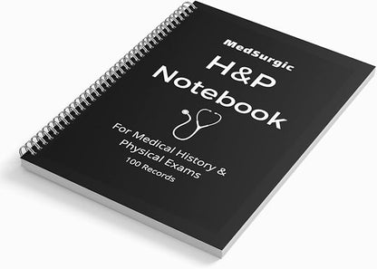 H&P Notebook, History and Physical Notepad for Students, Medical Practitioner, Nurses (Medical History and Physical Exam Notebook)- 100 Templates
