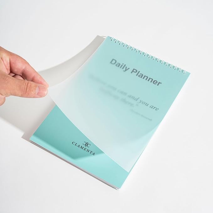 Daily Planner Notebook, To Do List Notepad, Spiral Notebook, Undated-52 Sheets-6.5" x 9.8" Checklist, Notebooks for Work, Personal Organizer Notepad, Daily Task Notebook (Green)