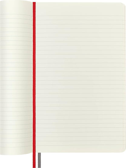 Moleskine Classic Expanded Notebook, Soft Cover, Large (5" x 8.25") Ruled/Lined, Red, 400 Pages