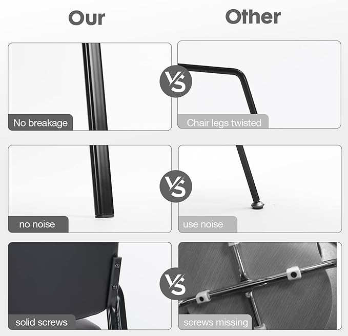 OLIXIS Guest Reception Desk Chairs Without Wheels PU Leather Padded Arms, for Office Waiting Room Restaurant Library Barber Store Clinic Lobby Student Adult, Black-1 Pack