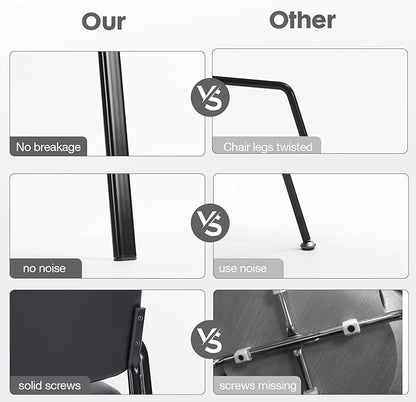 OLIXIS Guest Reception Desk Chairs Without Wheels PU Leather Padded Arms, for Office Waiting Room Restaurant Library Barber Store Clinic Lobby Student Adult, Black-1 Pack