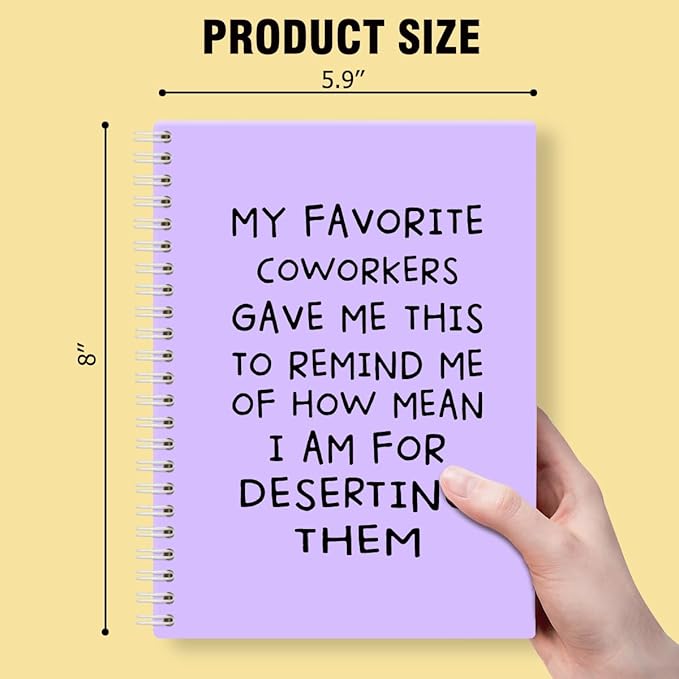 My Favorite Coworkers Gave Me This Purple Hardcover 160 Pages Spiral Notebooks, Coworker Birthday Gifts, Goodbye Gifts for Coworkers, Sarcastic Farewell Gifts, Funny Coworker Leaving Gifts