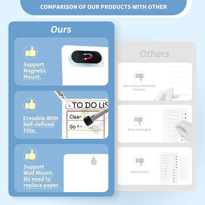 2 Pcs Chore Chart for Kids: Dry Erase My Chores Slider Chart, Magnetic Visual Schedule for Fridge, Kids Daily Checklist - ADHD Tools: to Do List and Routine Chart for Multiple Kids (Rainbow 2-pack)